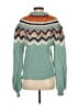 J.Crew Chevron-herringbone Teal Orange Pullover Sweater Size S - photo 2