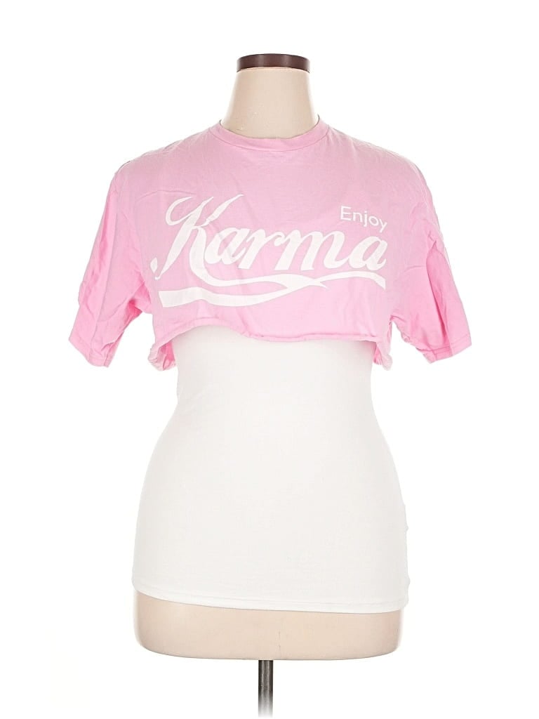 Pre-owned Port & Company Short Sleeve T-shirt In Pink