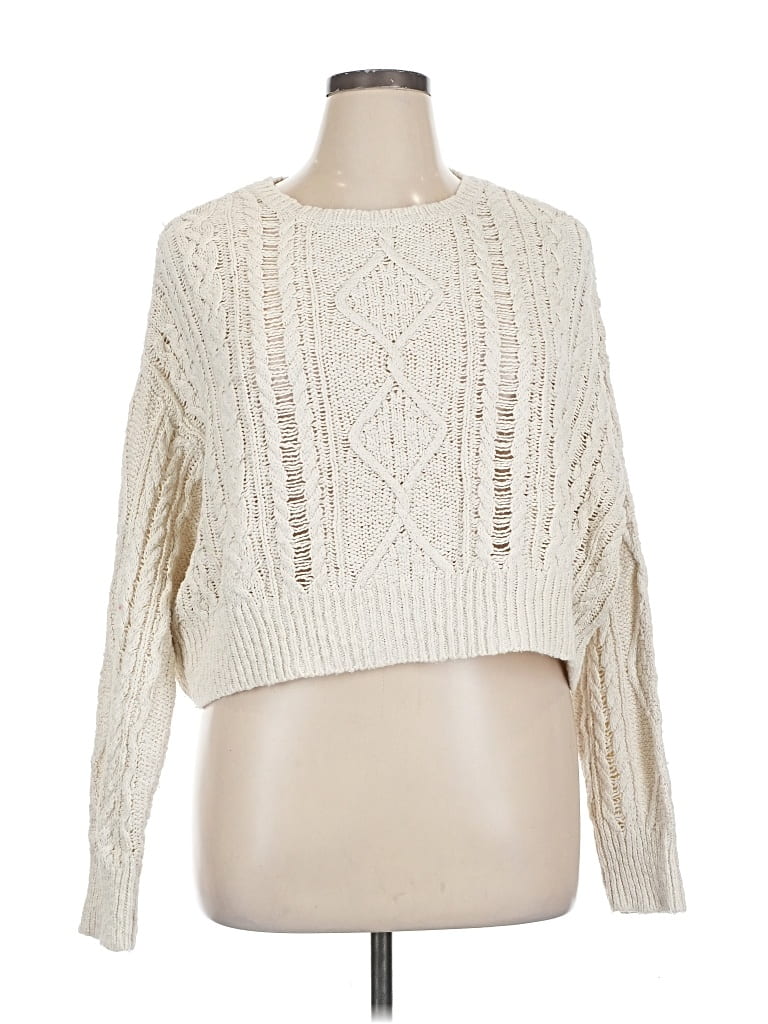 Pre-owned Polo Ralph Lauren Pullover Sweater In White