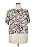Gianna 100% Polyester Floral Purple Short Sleeve Blouse Size 20W - photo 1