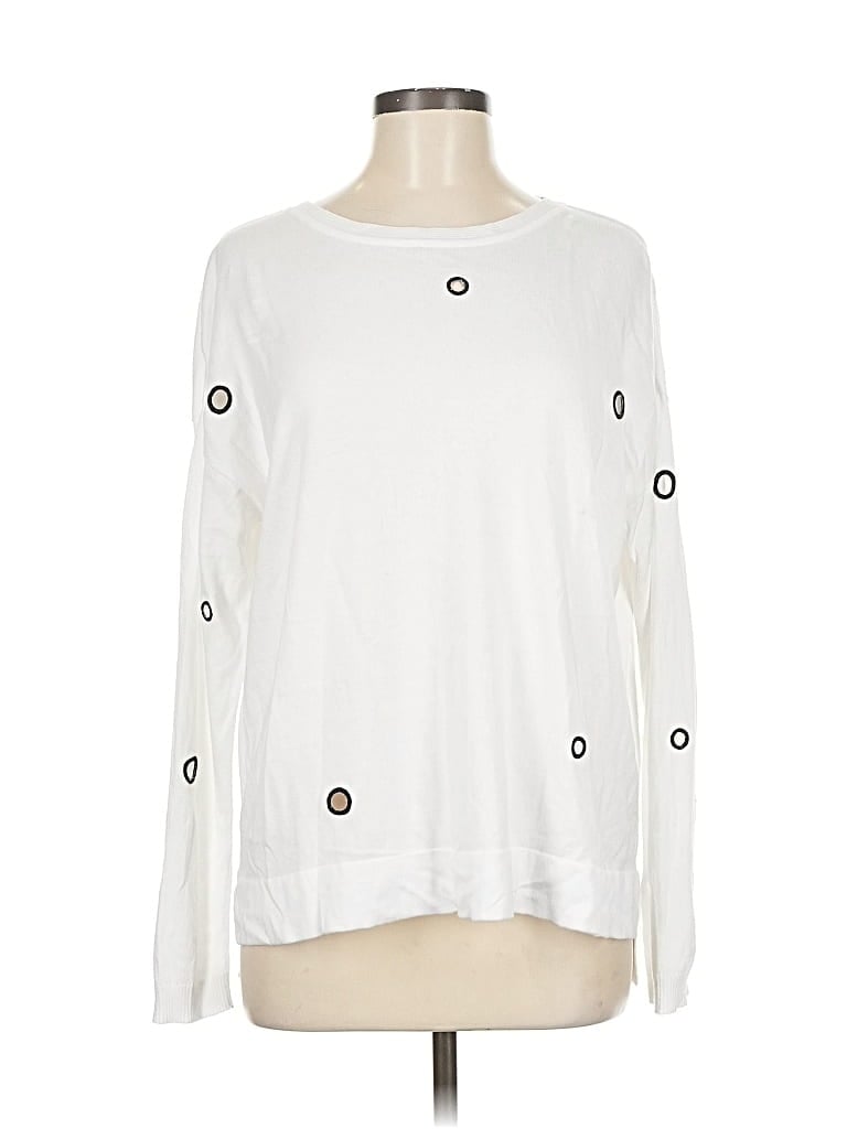 Pre-owned Planet By Lauren G Long Sleeve T-shirt In White