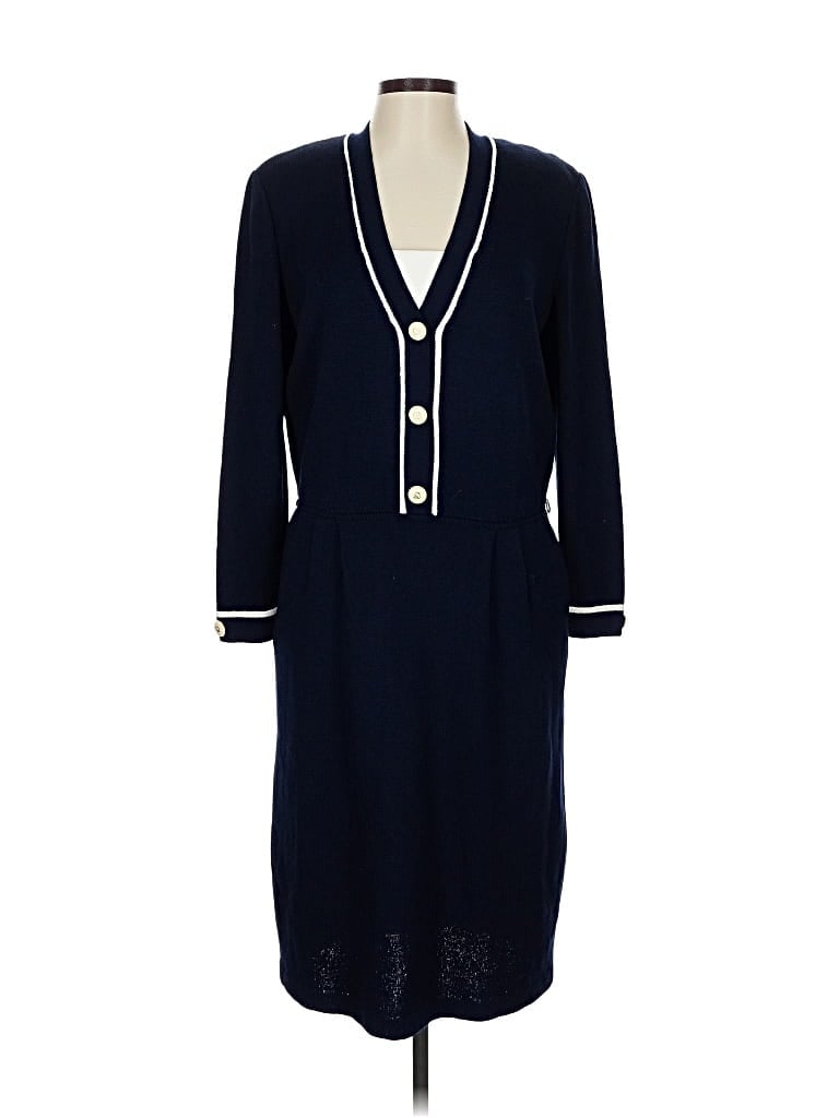 Pre-owned St. John Collection By Marie Gray Casual Dress In Blue
