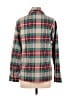 Riders by Lee 100% Polyester Plaid Green Long Sleeve Blouse Size S - photo 2