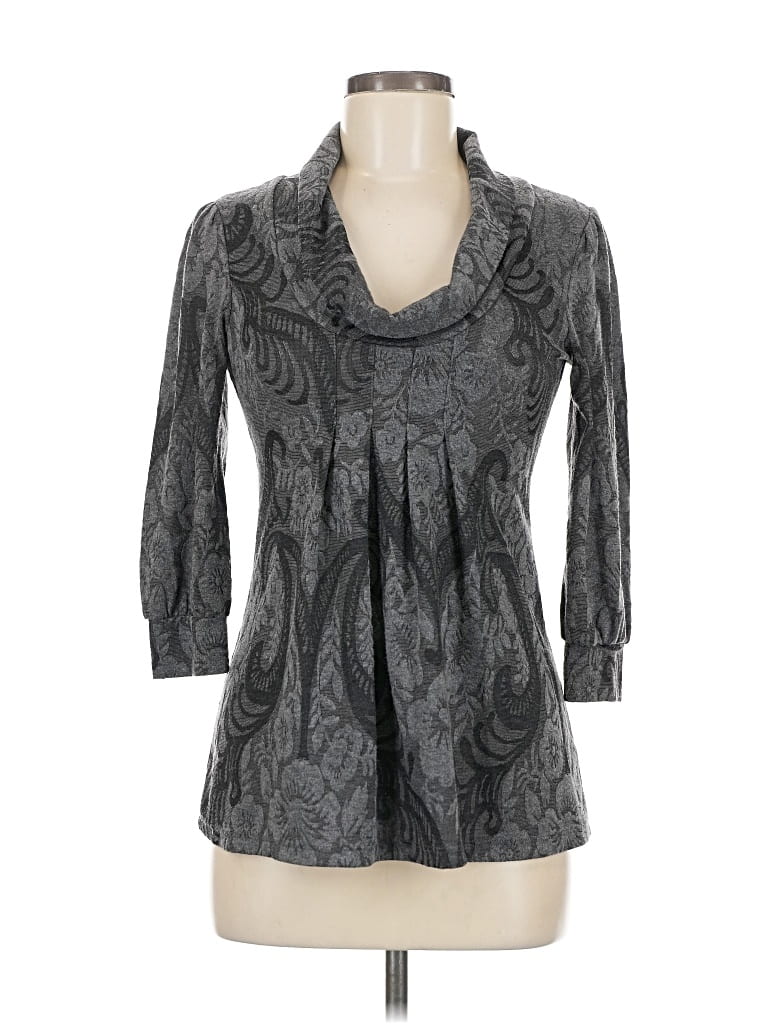 Pre-owned Bke 3/4 Sleeve Blouse In Gray