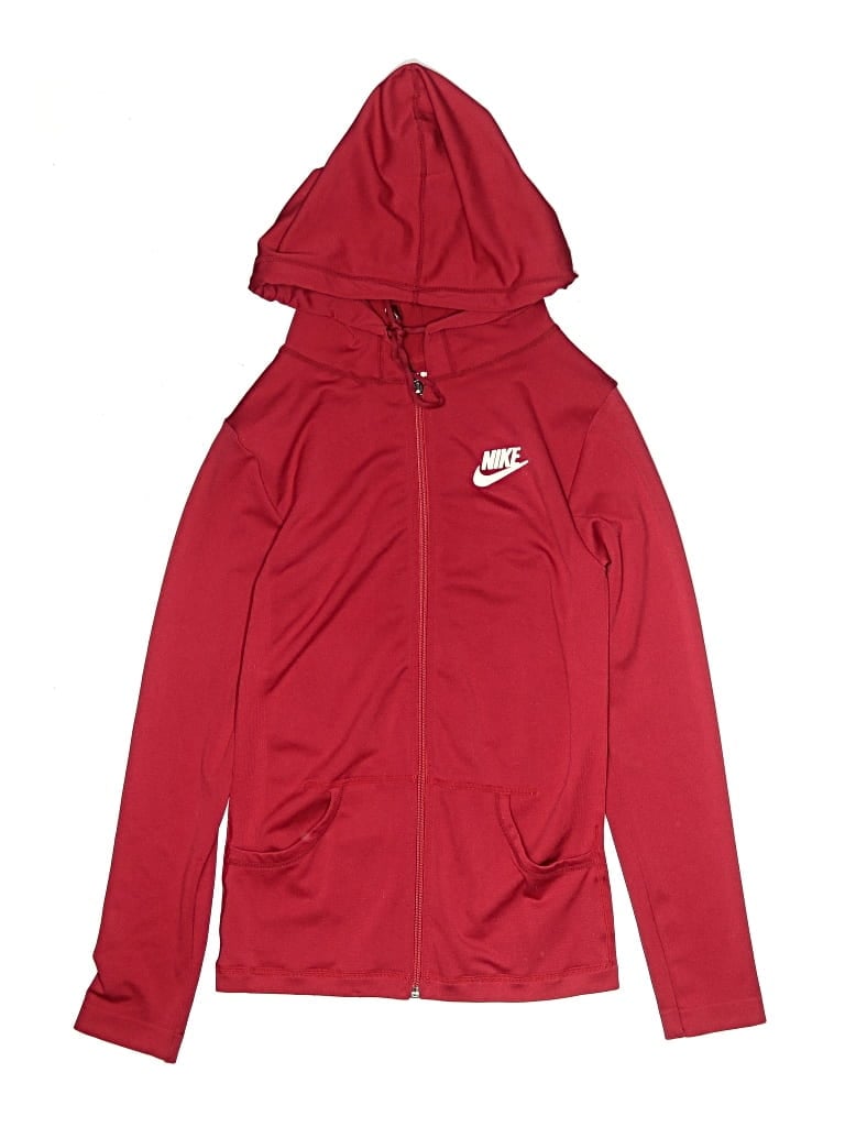 Pre-owned Nike Kids' Zip Up Hoodie In Red