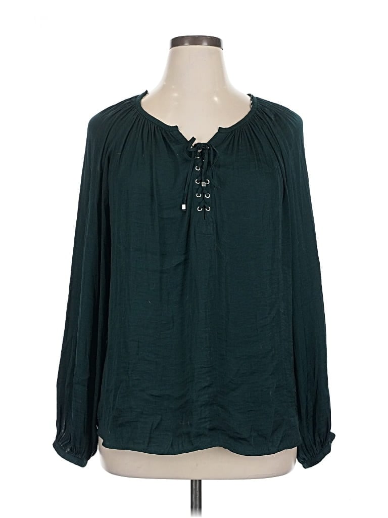 Pre-owned Jennifer Lopez Long Sleeve Blouse In Blue