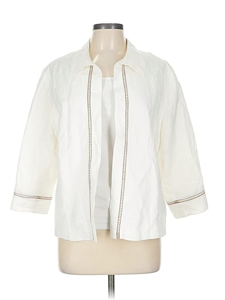 Pre-owned Coldwater Creek 3/4 Sleeve Blouse In White