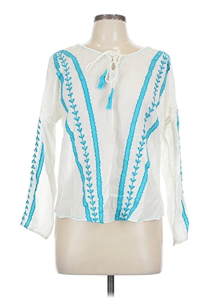 Pre-owned Sundance Long Sleeve Blouse In White