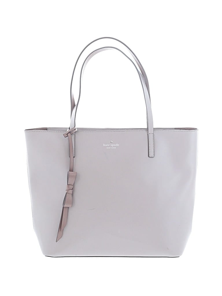 Pre-owned Kate Spade New York Leather Tote Bag In Gray