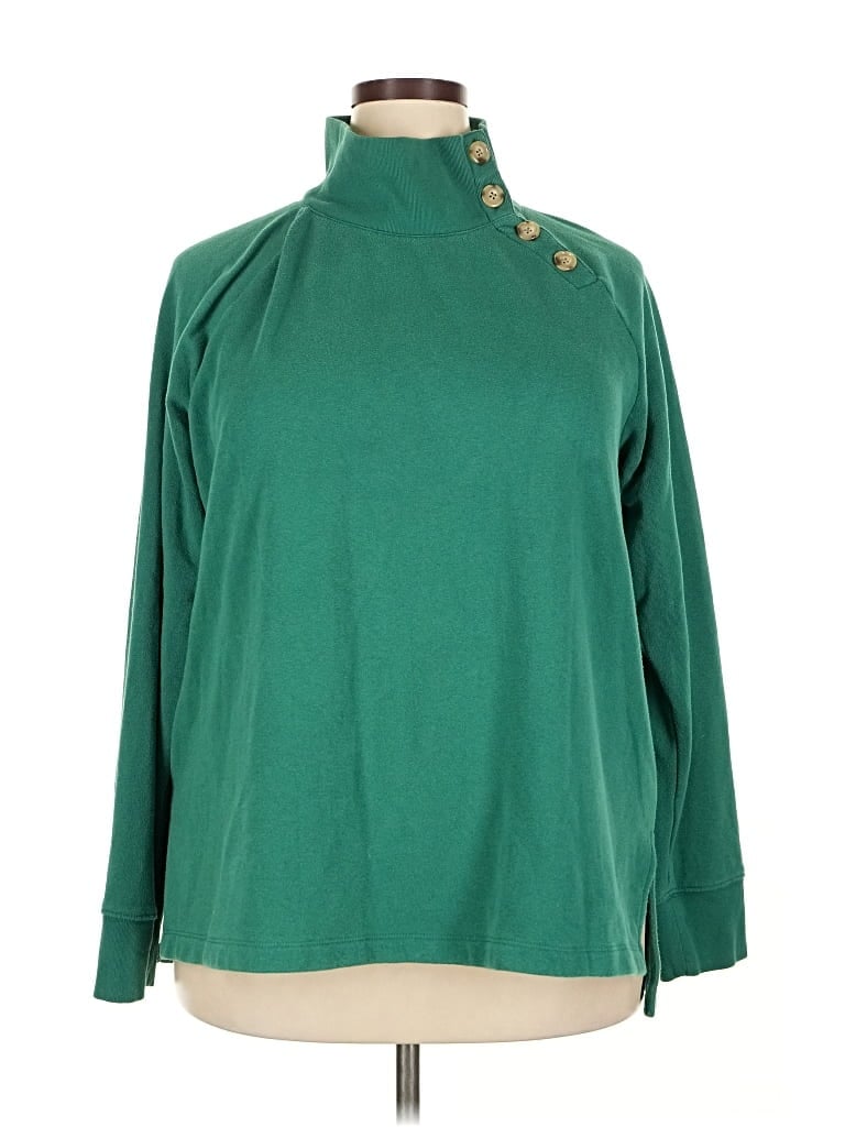 Pre-owned J.crew Factory Store Turtleneck Sweater In Green