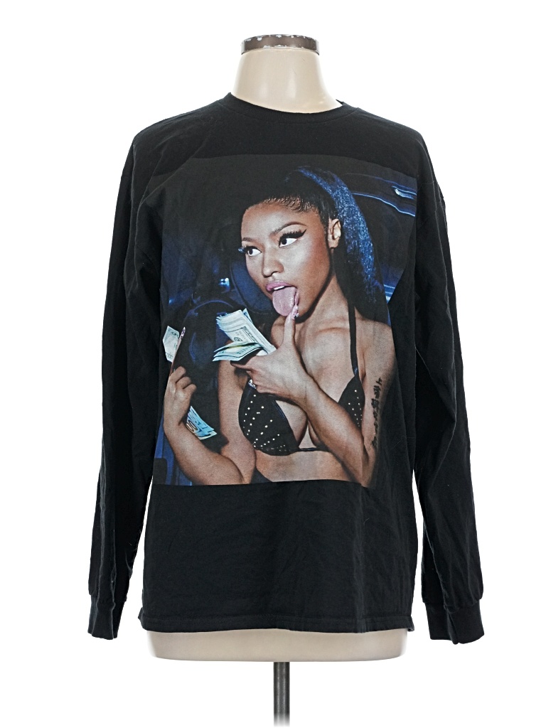 Pre-owned Gildan Long Sleeve T-shirt In Black