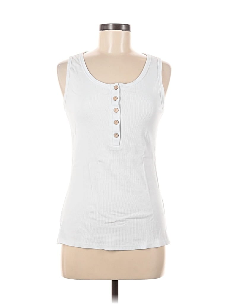 Pre-owned Unbranded Tank Top White Halter Neckline Tops