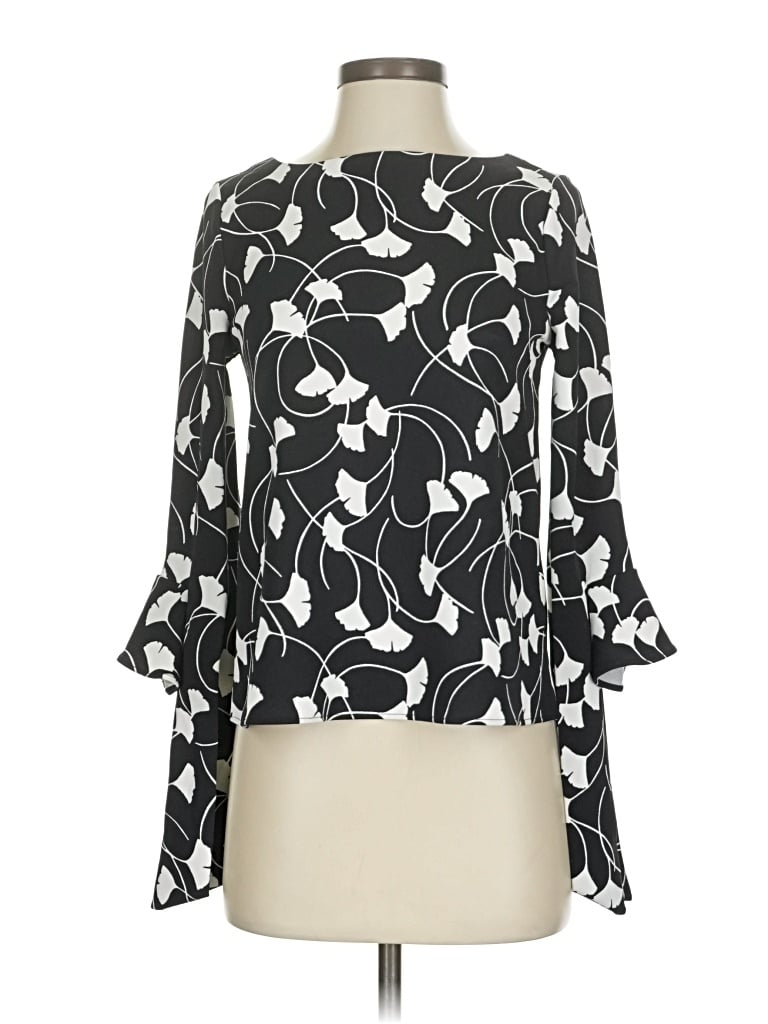 Pre-owned Ann Taylor 3/4 Sleeve Blouse In Black