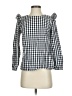 J.Crew Checkered-gingham Blue Long Sleeve Blouse Size XXS - photo 1