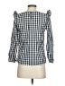 J.Crew Checkered-gingham Blue Long Sleeve Blouse Size XXS - photo 2