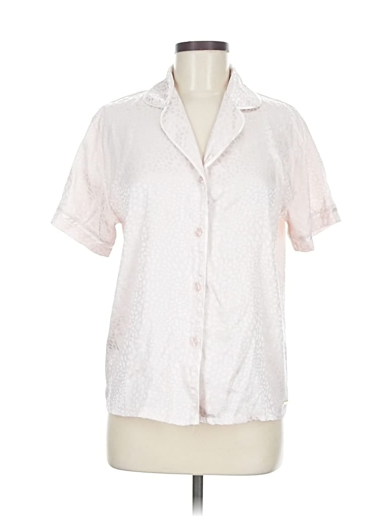 Pre-owned Bcbgmaxazria Short Sleeve Blouse In White