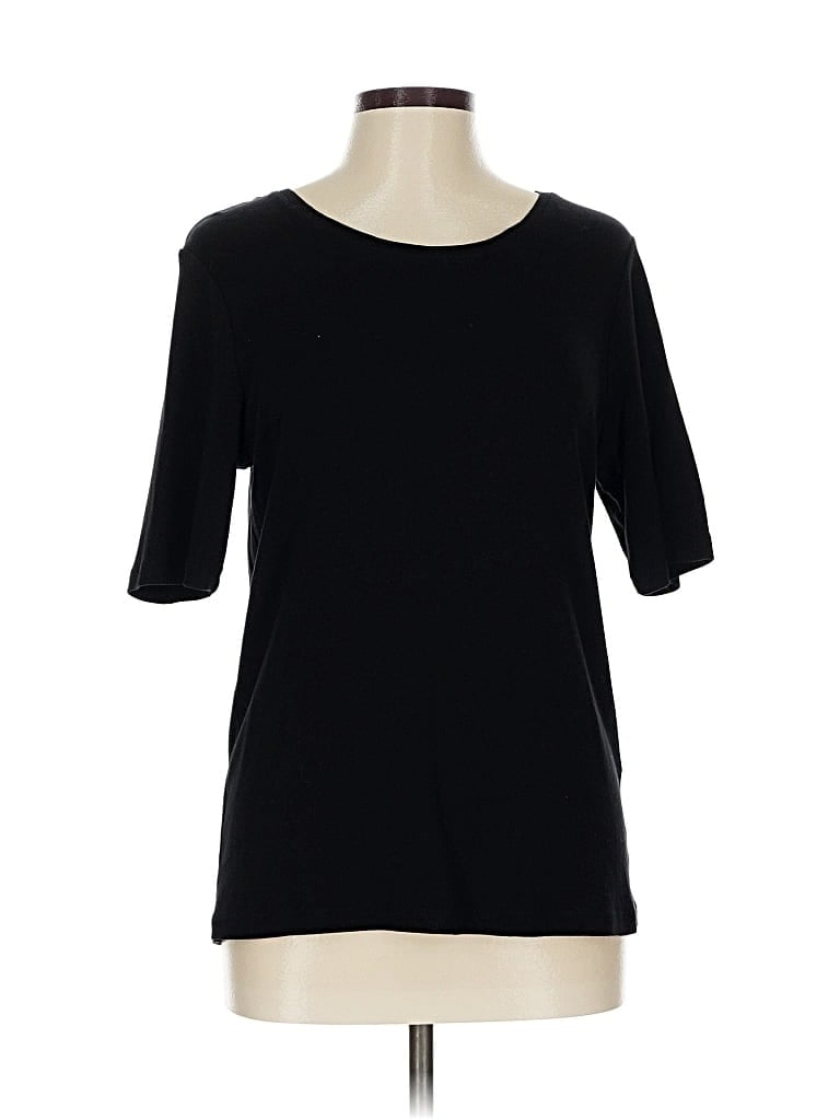 Pre-owned Chico's 3/4 Sleeve T-shirt In Black