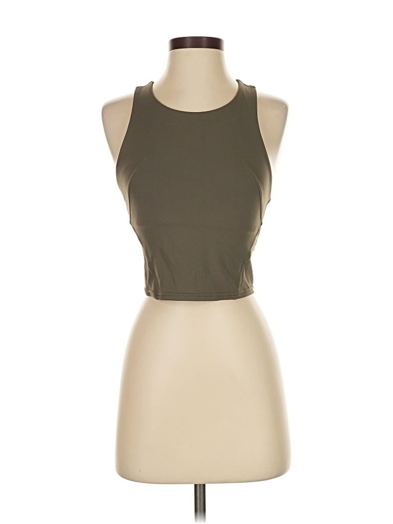 Pre-owned Lululemon Athletica Tank Top Green Halter Neckline Tops