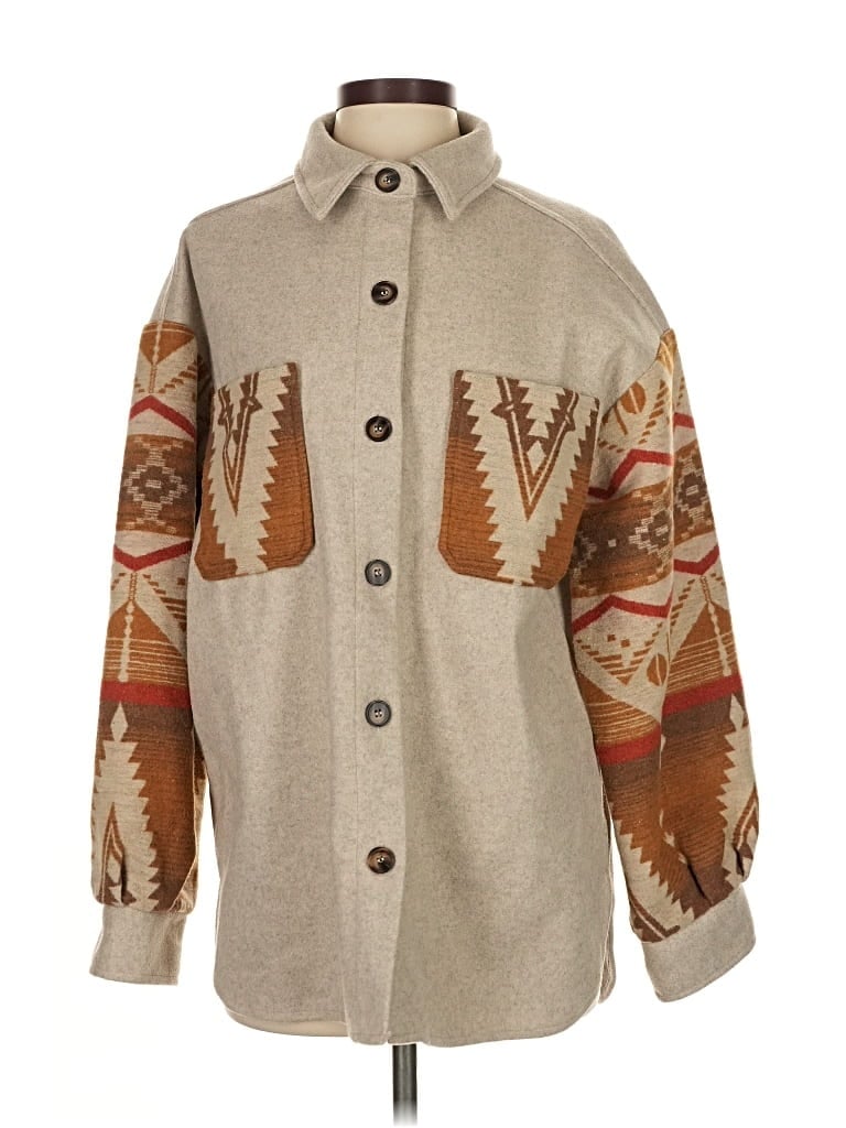 Pre-owned Maverick Long Sleeve Blouse In Brown