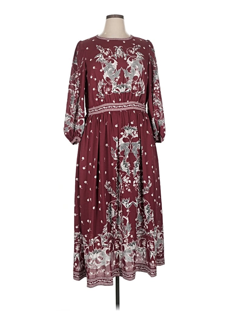 Pre-owned Max Studio Casual Dress In Burgundy