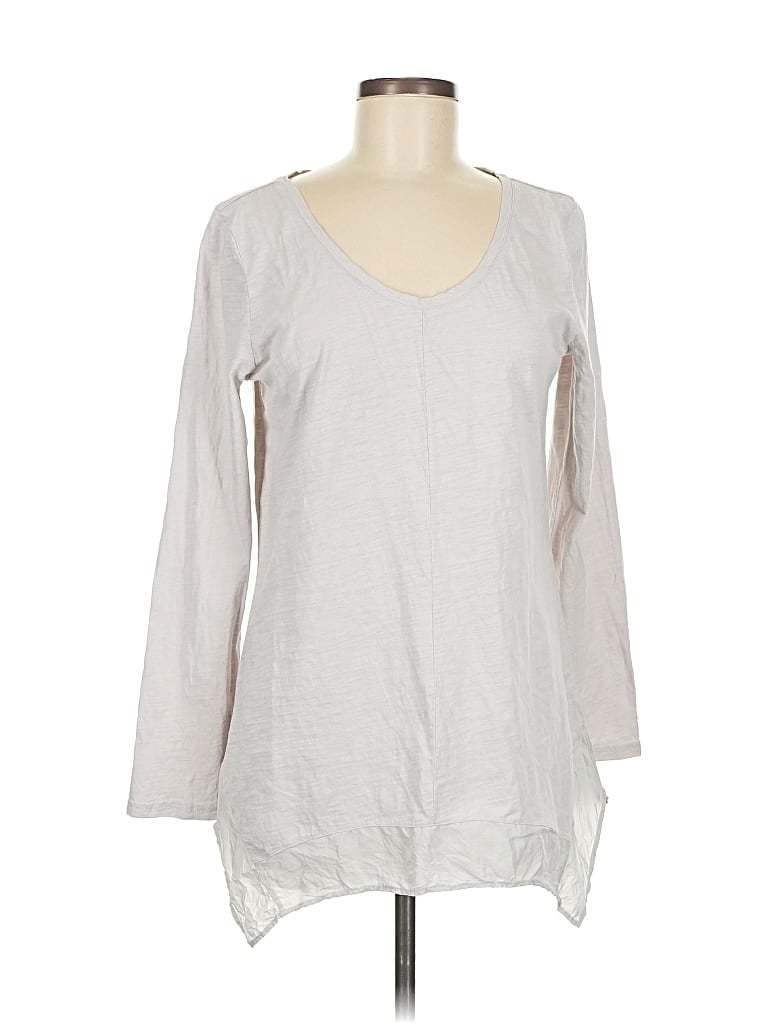 Pre-owned Garnet Hill 3/4 Sleeve T-shirt In Gray