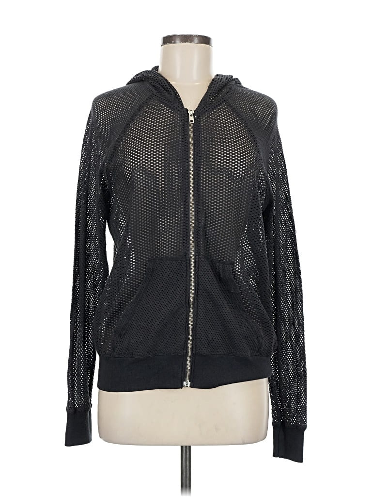 Pre-owned Michael Stars Zip Up Hoodie In Black