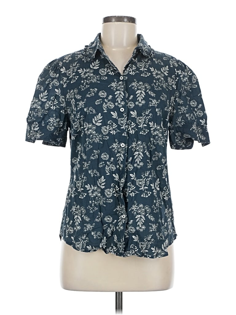 Pre-owned Untuckit Short Sleeve Button Down Shirt In Blue