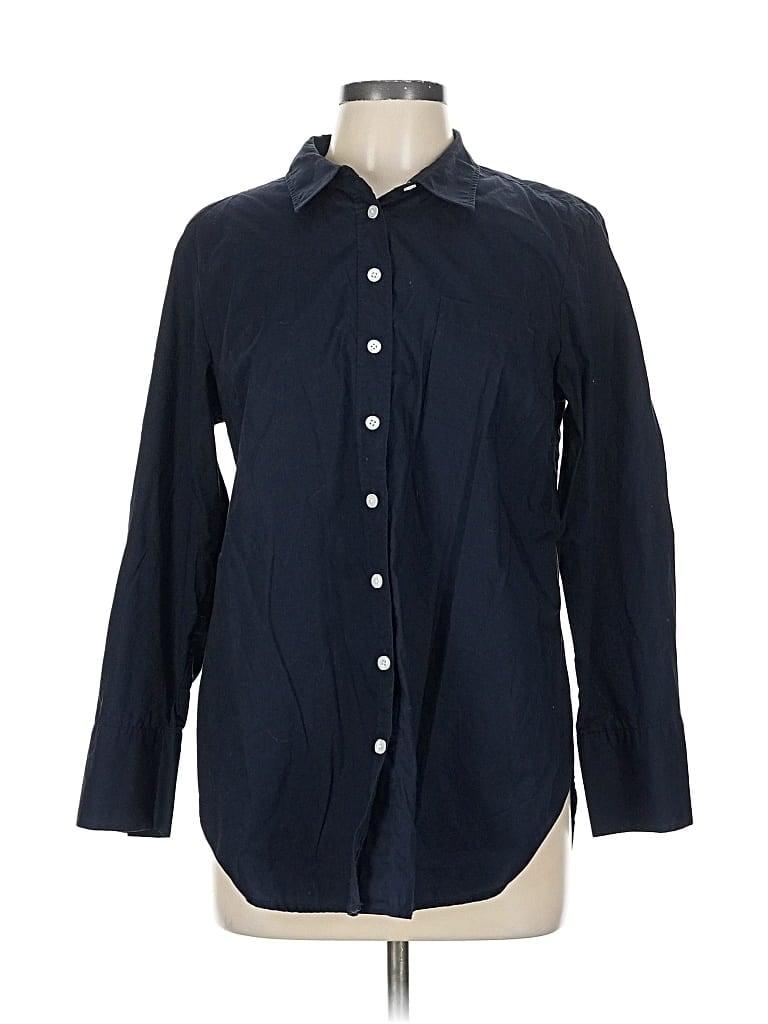 Pre-owned Talbots Long Sleeve Button Down Shirt In Blue
