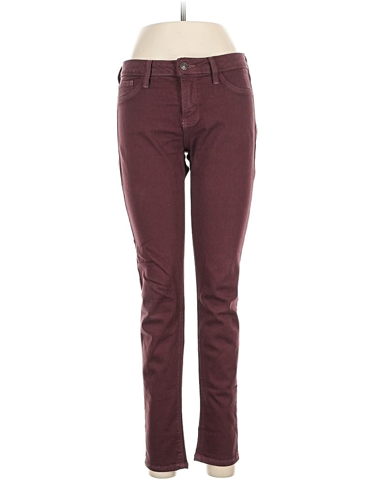 Pre-owned Just Black Jeans In Burgundy