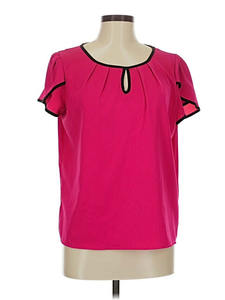 Pre-owned Unbranded Short Sleeve Blouse In Pink