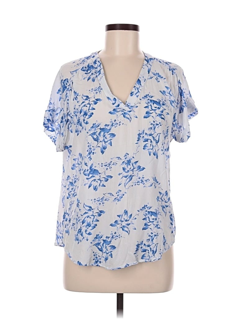 Pre-owned Gap Short Sleeve Blouse In Blue