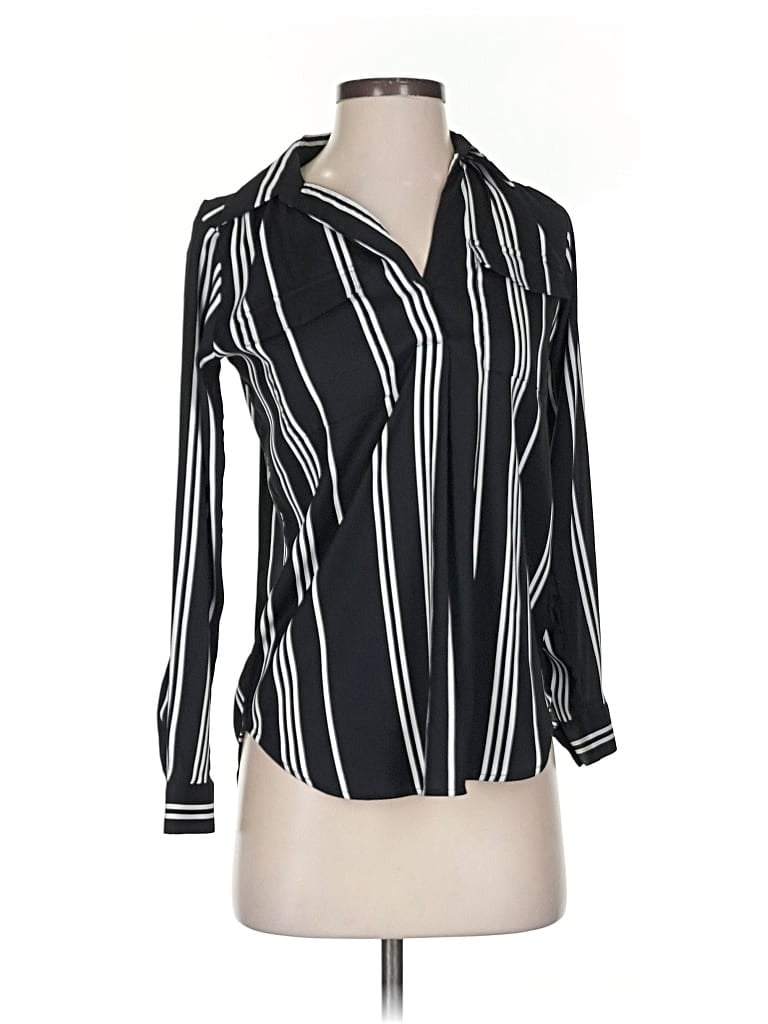 Pre-owned Ann Taylor Long Sleeve Blouse In Black