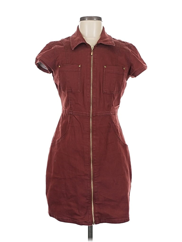 Pre-owned Gbg Los Angeles Casual Dress In Burgundy