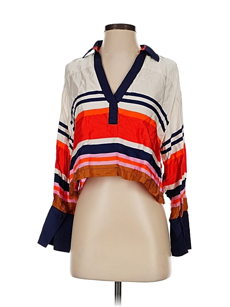 Pre-owned Maeve By Anthropologie 3/4 Sleeve Blouse In Orange