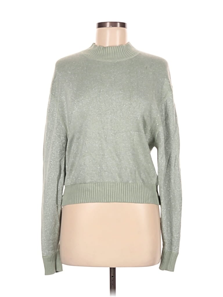 Pre-owned Free People Turtleneck Sweater In Green