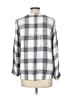 Michael Stars Plaid Gray Silver 3/4 Sleeve Button-Down Shirt Size Lg (2) - photo 2