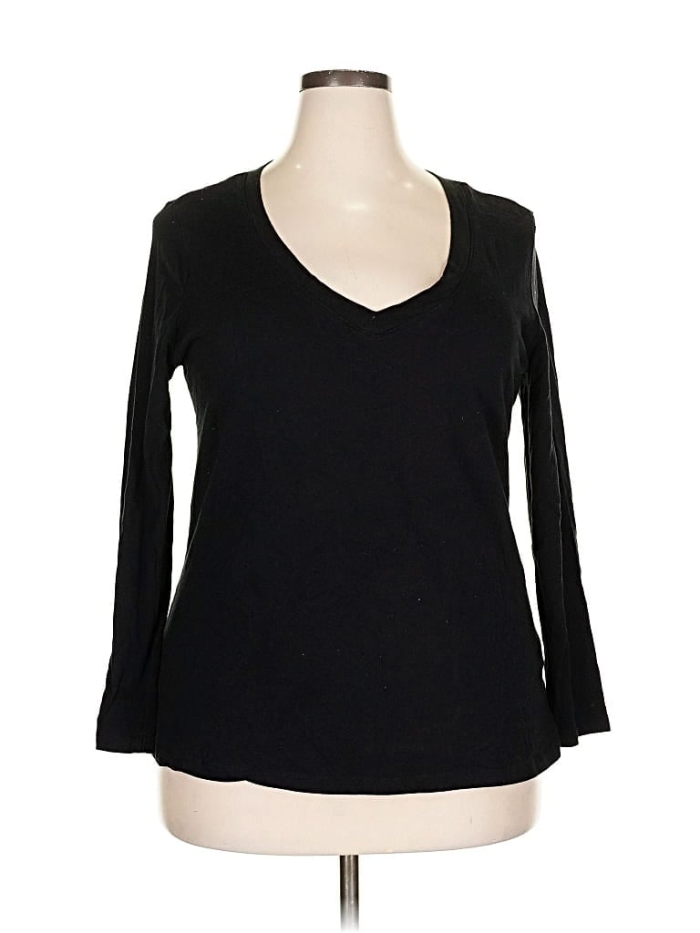 Pre-owned Ambiance 3/4 Sleeve T-shirt In Black