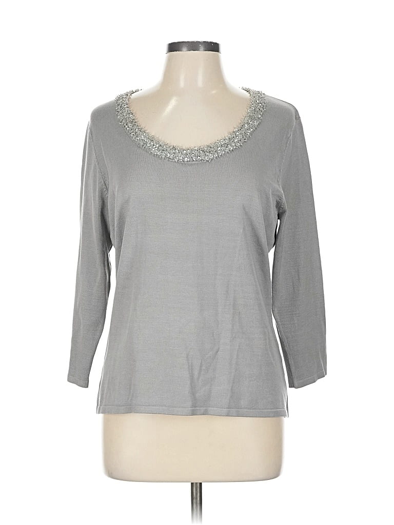 Pre-owned Talbots Cardigan Sweater In Silver