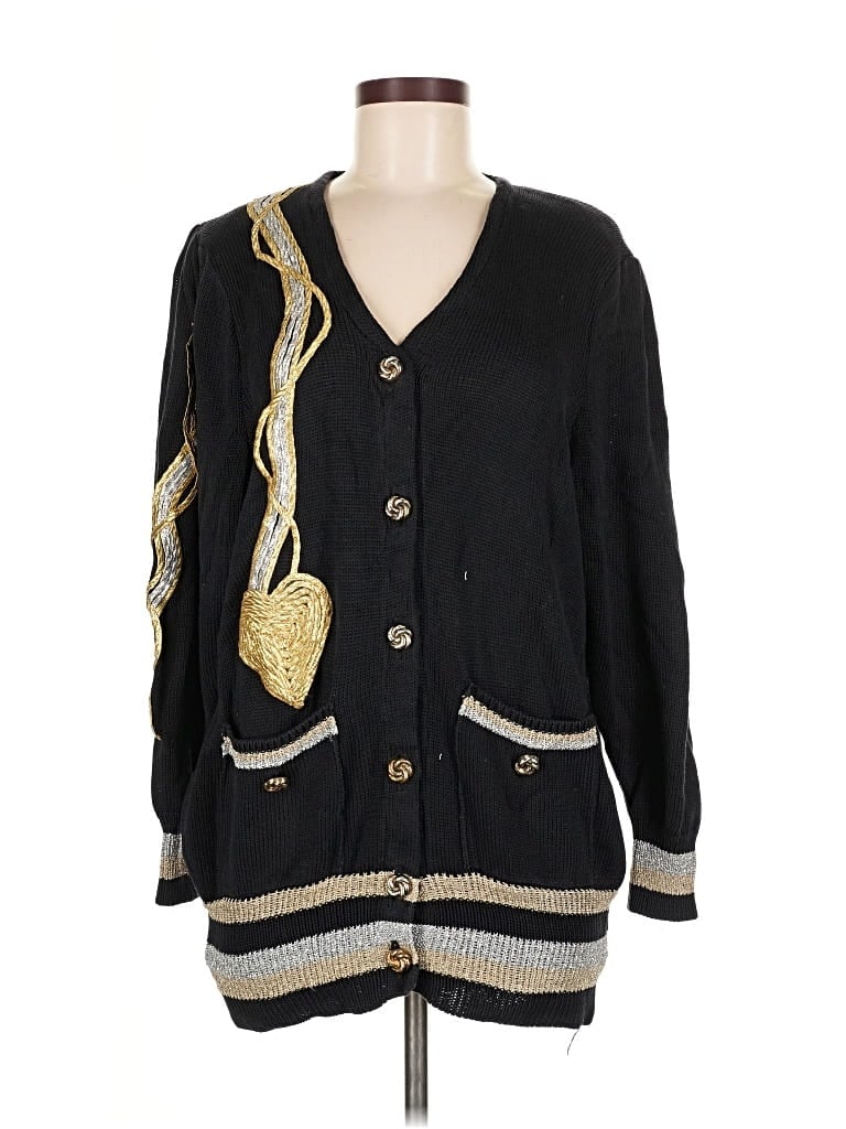Pre-owned Assorted Brands Cardigan Sweater In Black