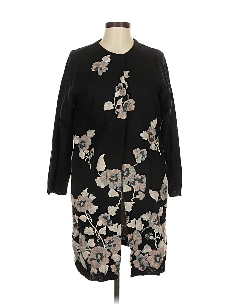 Pre-owned Unbranded Wool Cardigan Sweater In Black