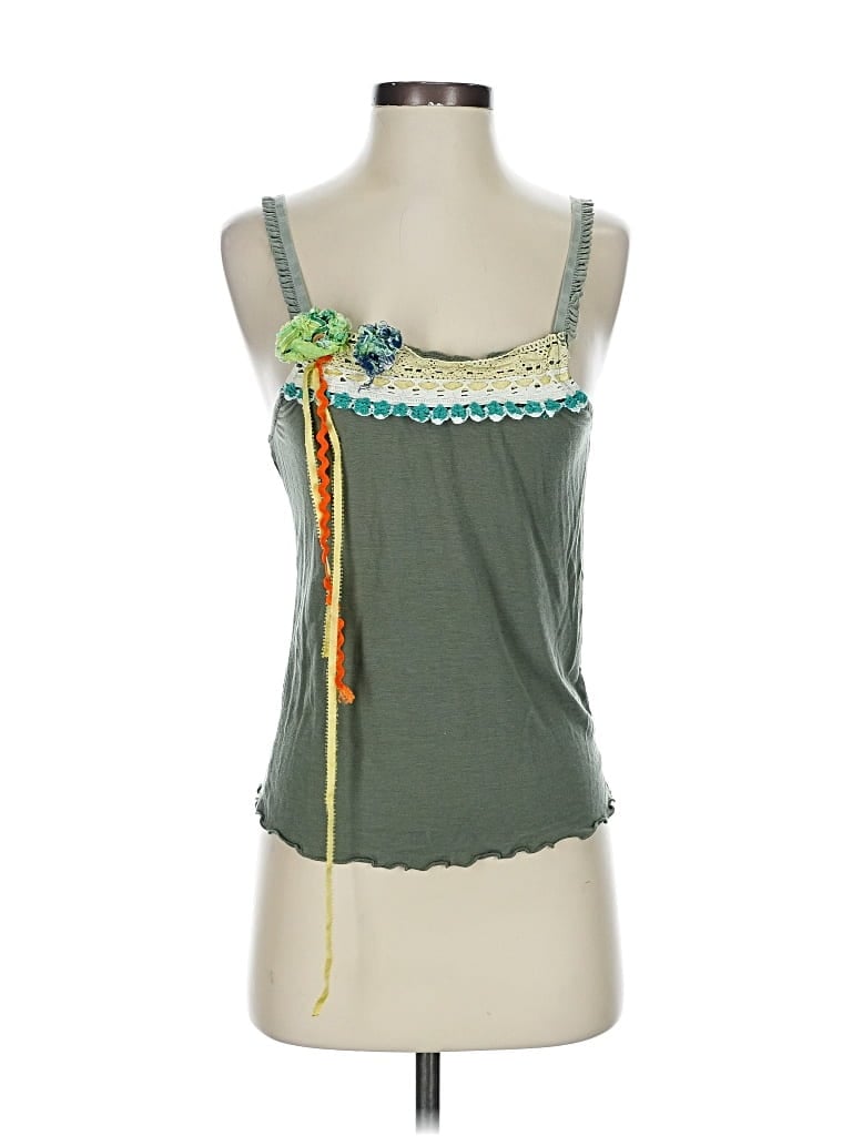 Pre-owned Free People Tank Top Green Strapless Neckline Tops