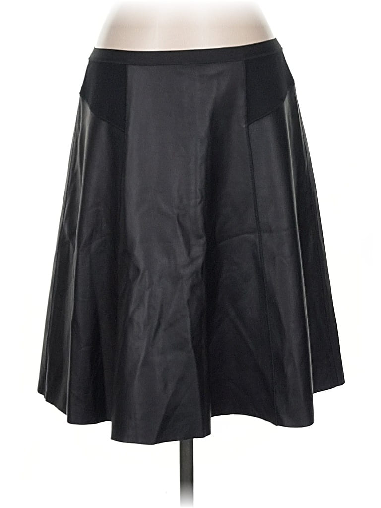 Pre-owned Elie Tahari Leather Skirt In Black