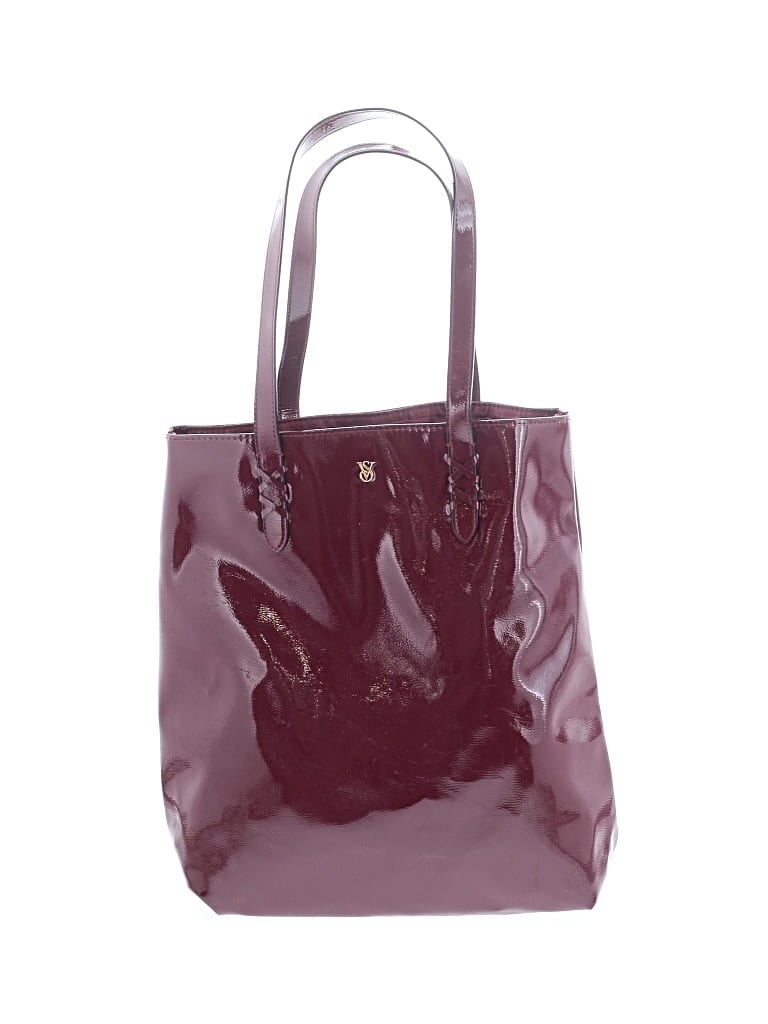 Pre-owned Victoria's Secret Leather Tote Bag In Burgundy