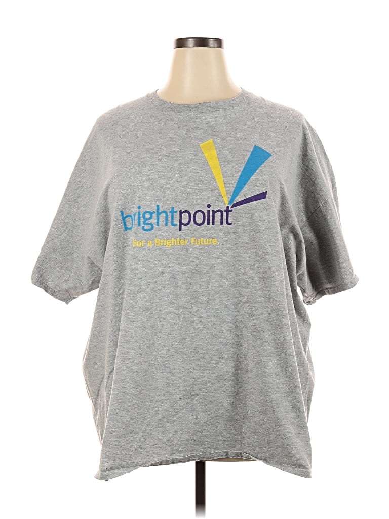 Pre-owned Port & Company Short Sleeve T-shirt In Gray