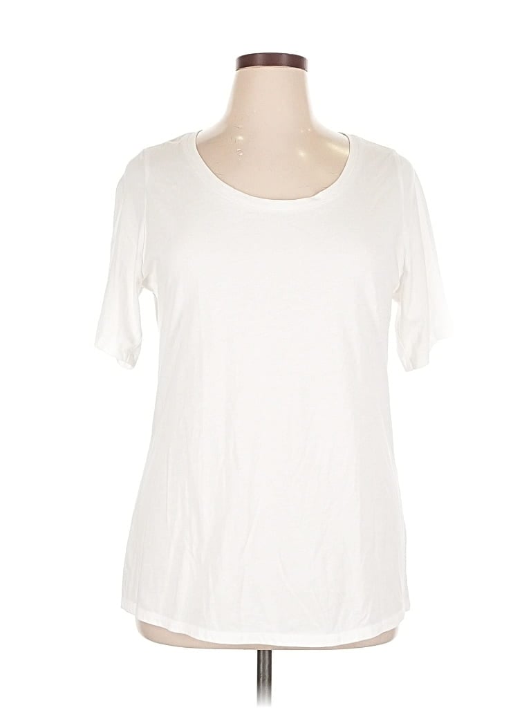 Pre-owned Lane Bryant Short Sleeve T-shirt In White