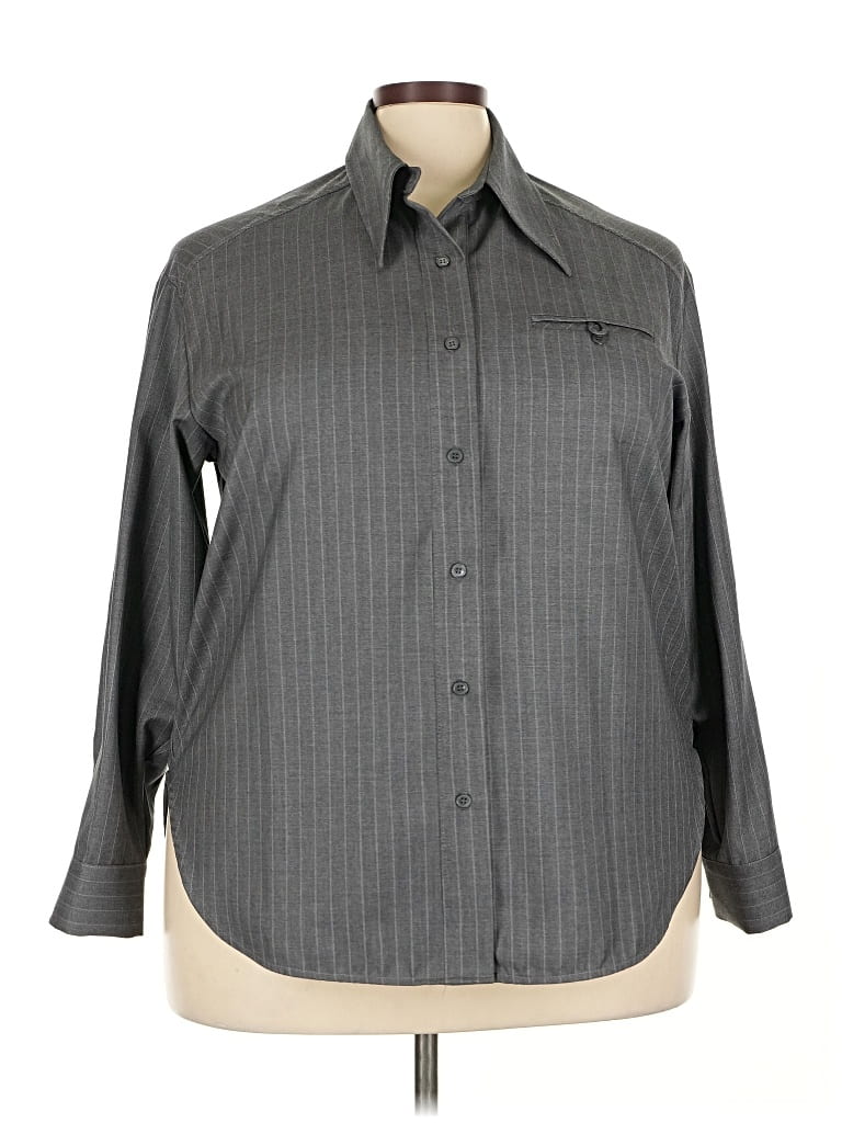 Pre-owned The Frankie Shop Long Sleeve Blouse In Gray