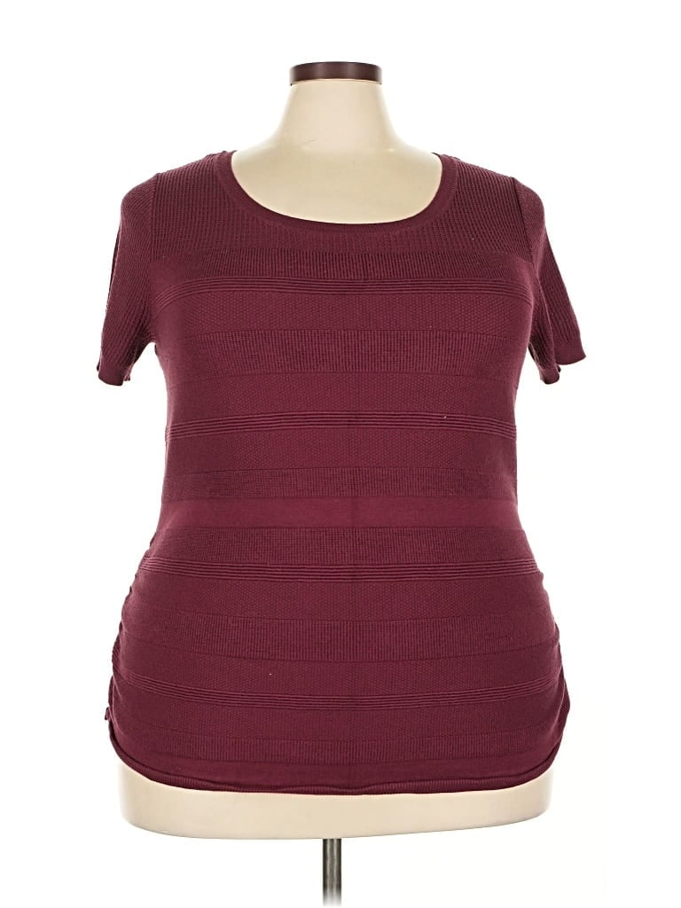 Pre-owned Lane Bryant Cardigan Sweater In Burgundy