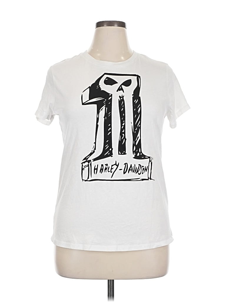Pre-owned Harley Davidson Short Sleeve T-shirt In White