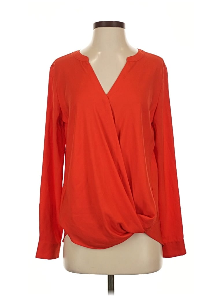 Pre-owned Ann Taylor Long Sleeve Blouse In Red
