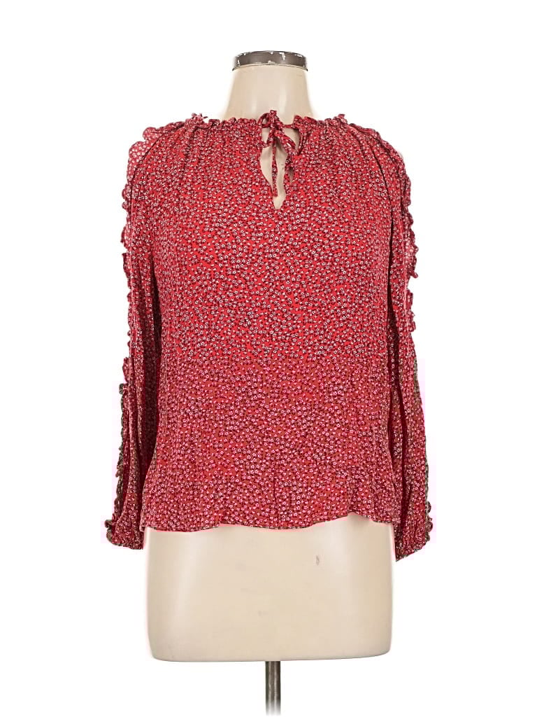 Pre-owned 1.state 3/4 Sleeve Blouse In Red